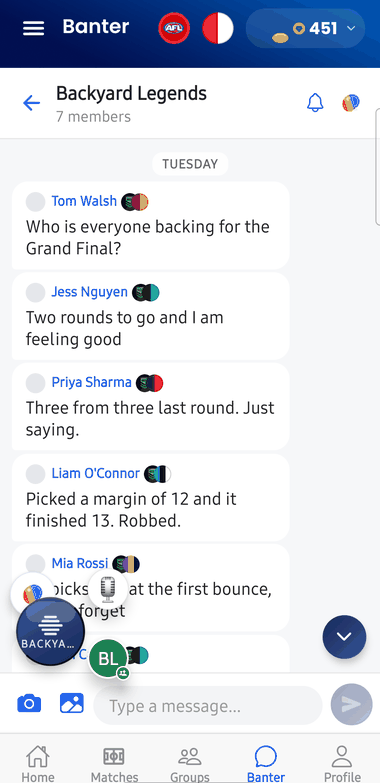Mates Picks group banter chat
