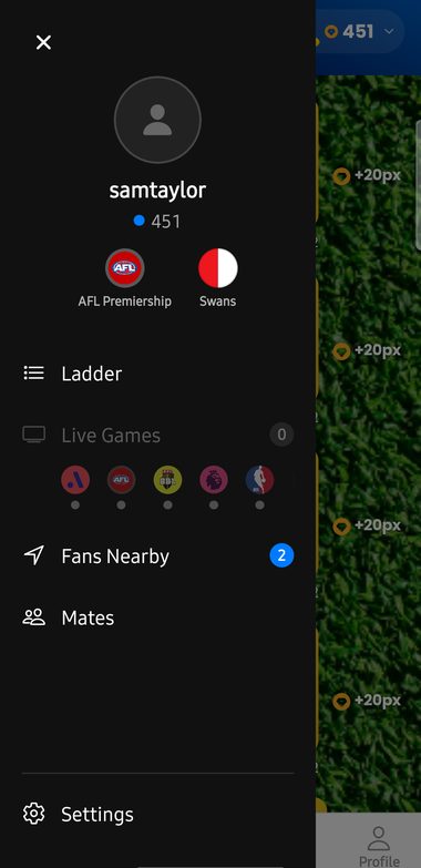 Mates Picks menu showing the leagues on offer